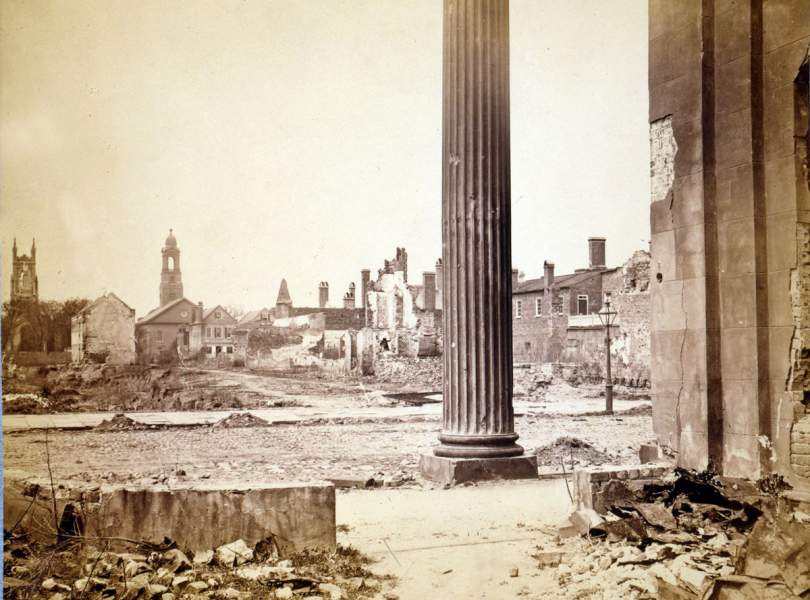 Ruins, Charleston, South Carolina, April 1865, viewed from the porch of the Circular Church