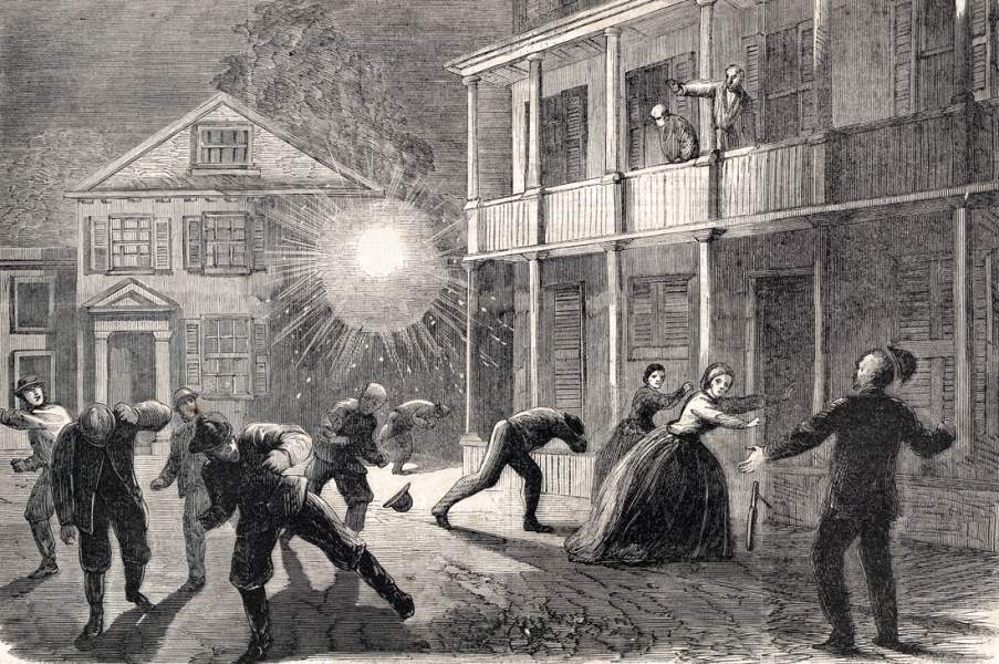 Union shelling of Charleston, South Carolina, August 1863, artist's impression