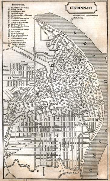 Cincinnati, Ohio, 1853, zoomable map