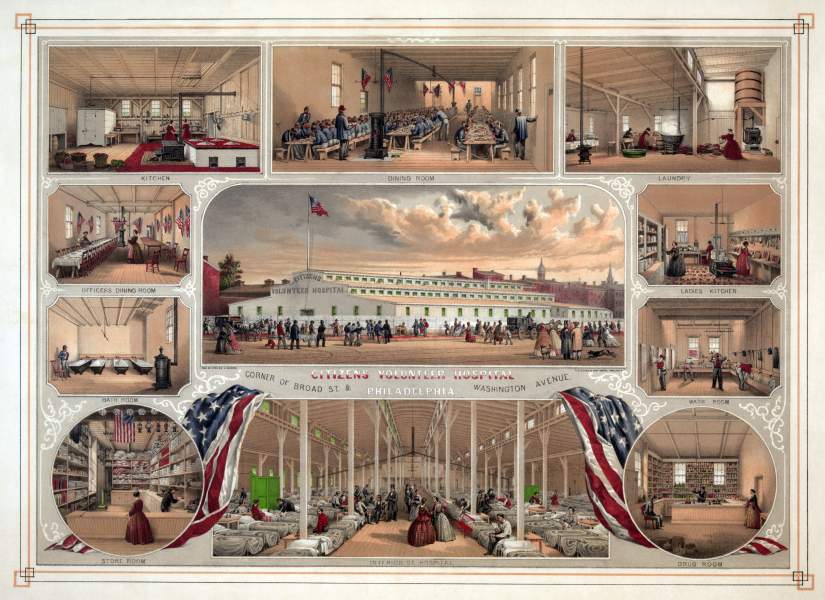 Citizens Volunteer Hospital, Philadelphia, circa 1862, zoomable image