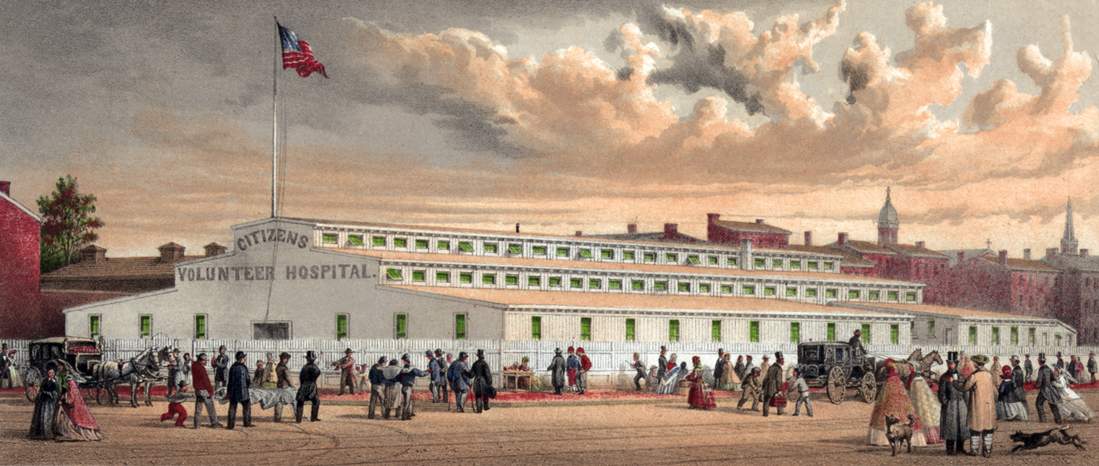 Citizens Volunteer Hospital, Philadelphia, circa 1862, detail
