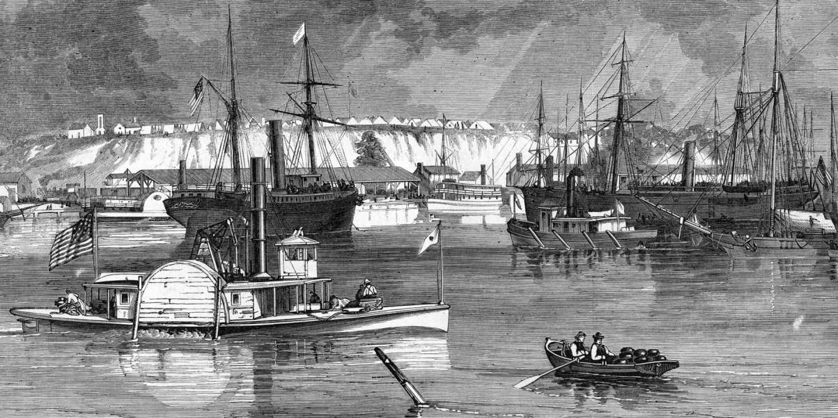 City Point, Virginia, September, 1864, artist's impression, zoomable image, detail