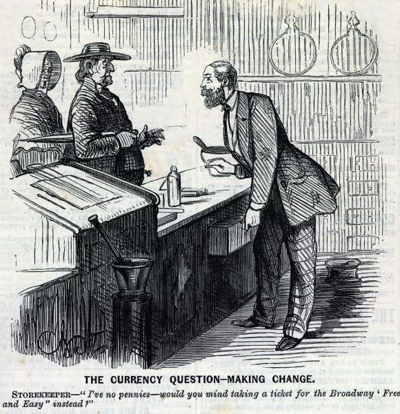 "The Currency Question - Making Change," cartoon, March 14, 1863