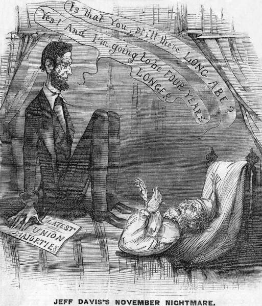 "Jeff Davis's November Nightmare," cartoon, Frank Leslie's Illustrated, December 3, 1864