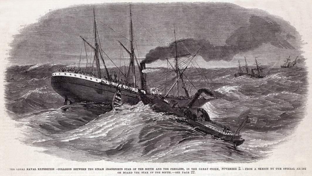 Collision at Sea, naval expeditionary force, November 2, 1861, artist's impression