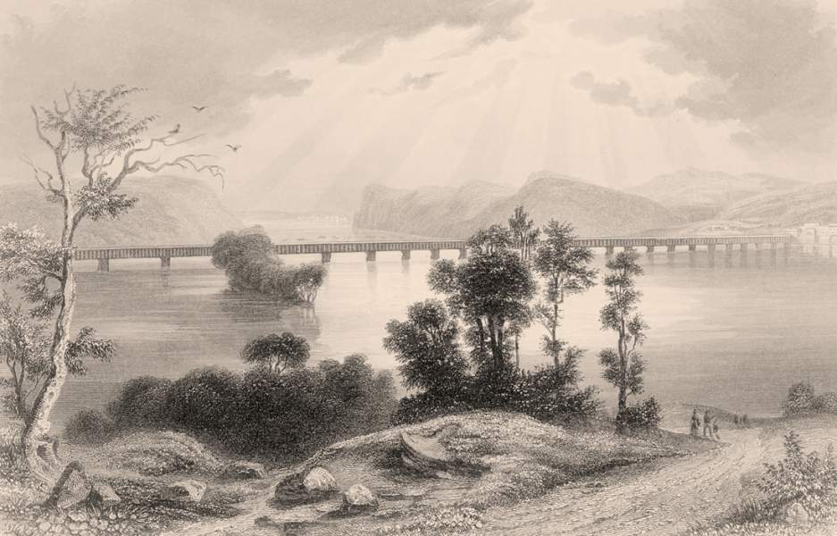 Columbia Bridge over the Susquehanna River, Columbia, Pennsylvania, circa 1850