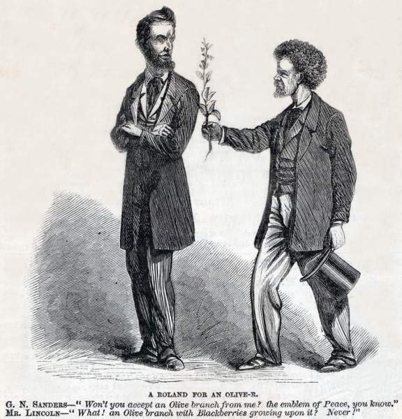 "A Roland for an Olive-R," cartoon, Frank Leslie's Illustrated, October 8, 1864