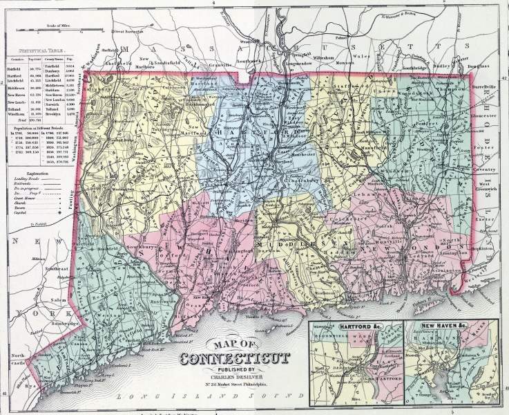 Connecticut, 1857, zoomable map