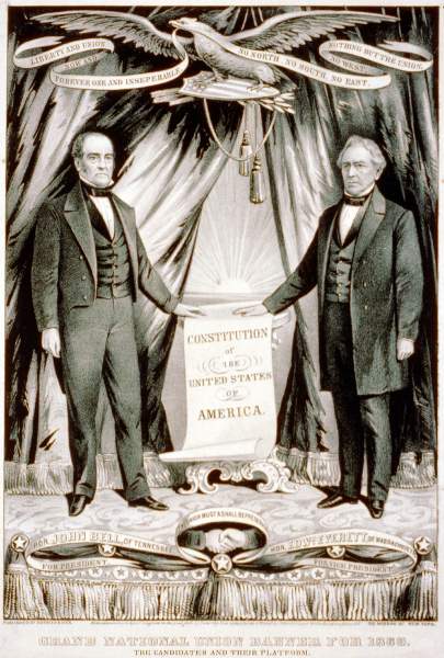 Constitutional Union campaign banner, 1860, zoomable image