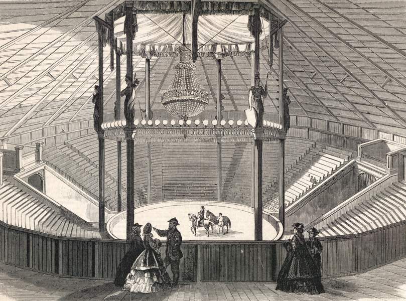 The Hippotheatron and New York Cirque, Fourteenth Street, New York City, artist's impression