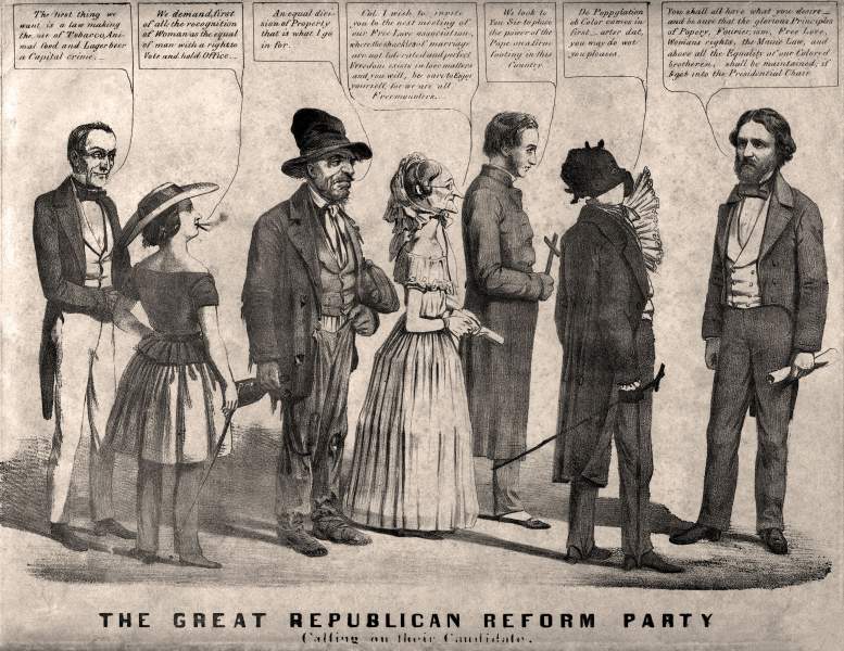 "The Great Republican Reform Party,” cartoon, 1856, zoomable image