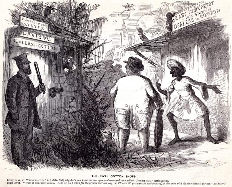 "The Rival Cotton Shops," cartoon, October 5, 1861