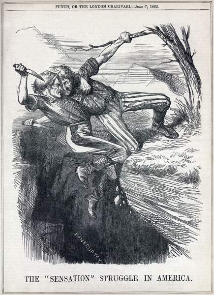 "The 'Sensation' Struggle in America,” cartoon, June 7, 1862