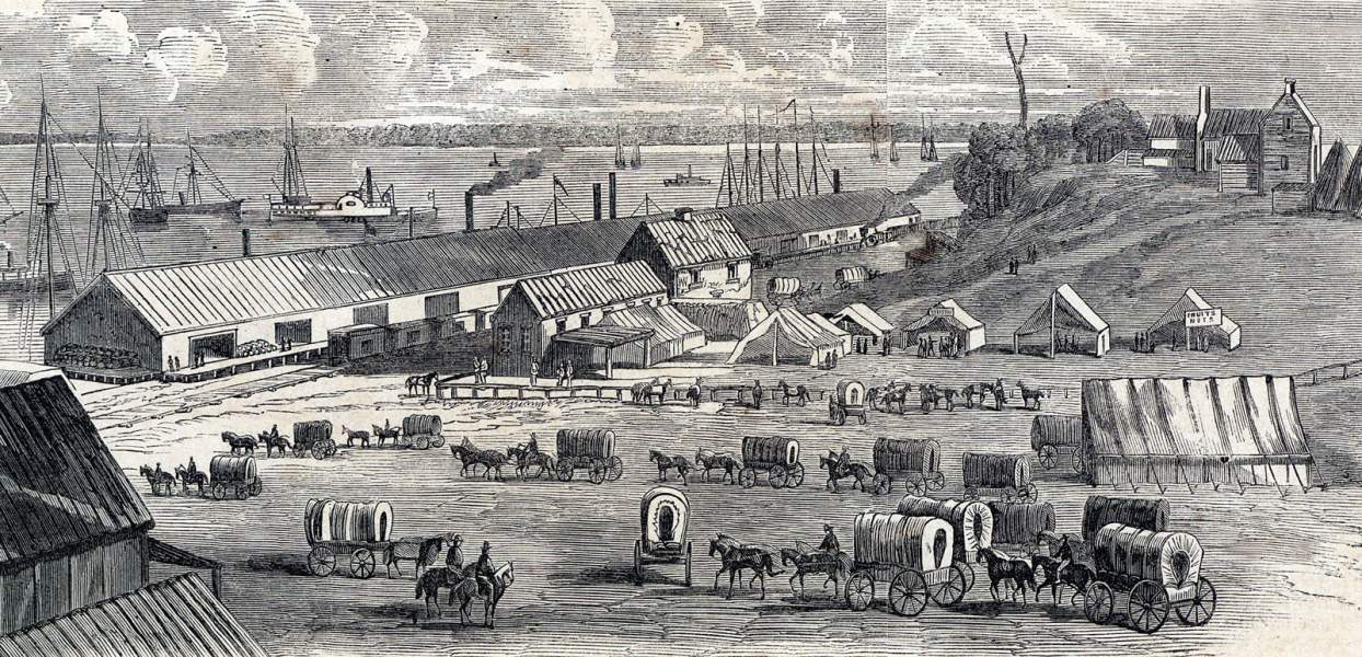 City Point, Virginia, December 1864, artist's impression, zoomable image