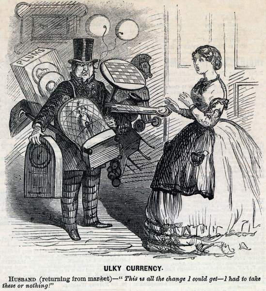 "Ulky Currency," cartoon, March 21, 1863