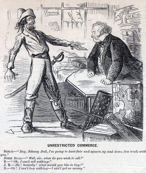 "Unrestricted Commerce," cartoon, June 14, 1862