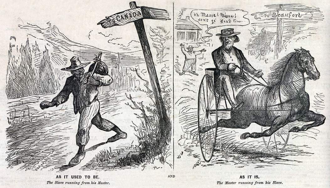 "As It Used To Be - and - As It Is," cartoon, January 18, 1862