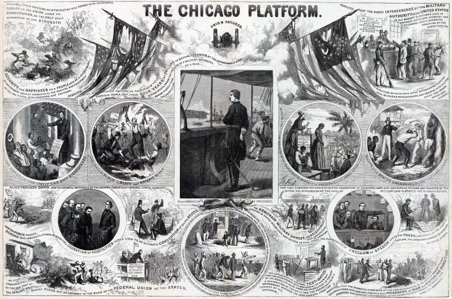 "The Chicago Platform," Thomas Nast, Harper's Weekly, October 15, 1864, zoomable image