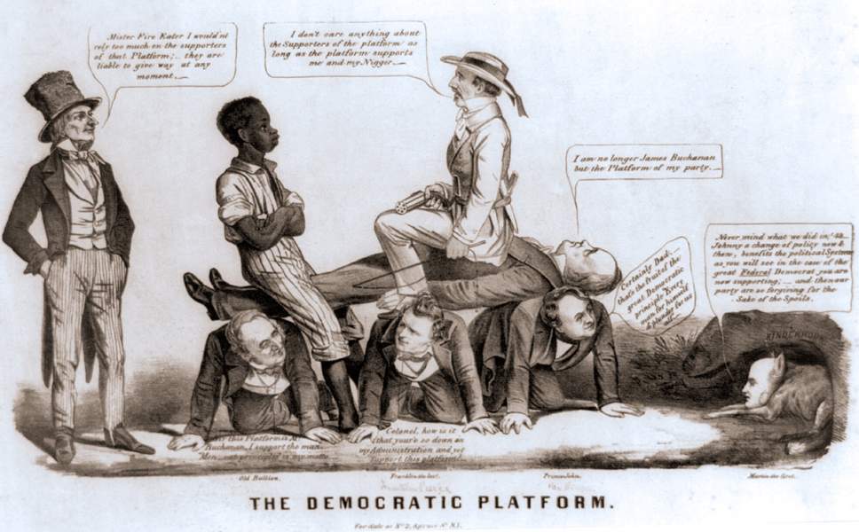 "The Democratic Platform," 1856, political cartoon