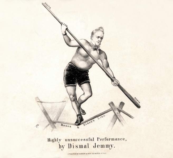 "Highly Unsuccessful Performance, by Dismal Jemmy," cartoon, 1860, zoomable image