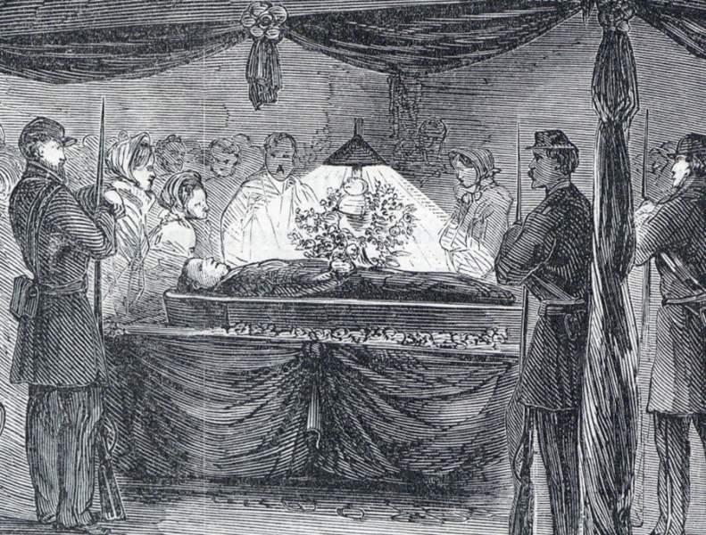 Body of Stephen Douglas lying in state, Chicago, Illinois, June 4, 1861, detail