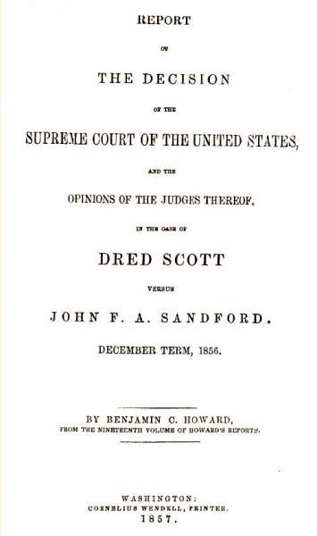 Title Page, Benjamin C. Howard, Report of the Decision of the Supreme Court ...in the Case of Dred Scott (1857)