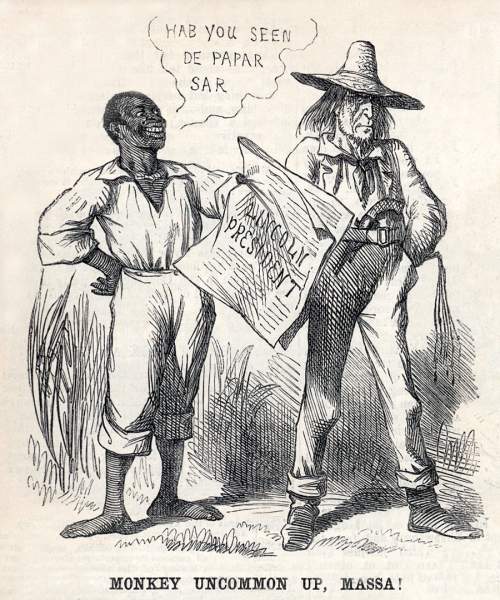 "Monkey Uncommon Up, Massa!" Lincoln's Election, Punch Magazine, December 1, 1860