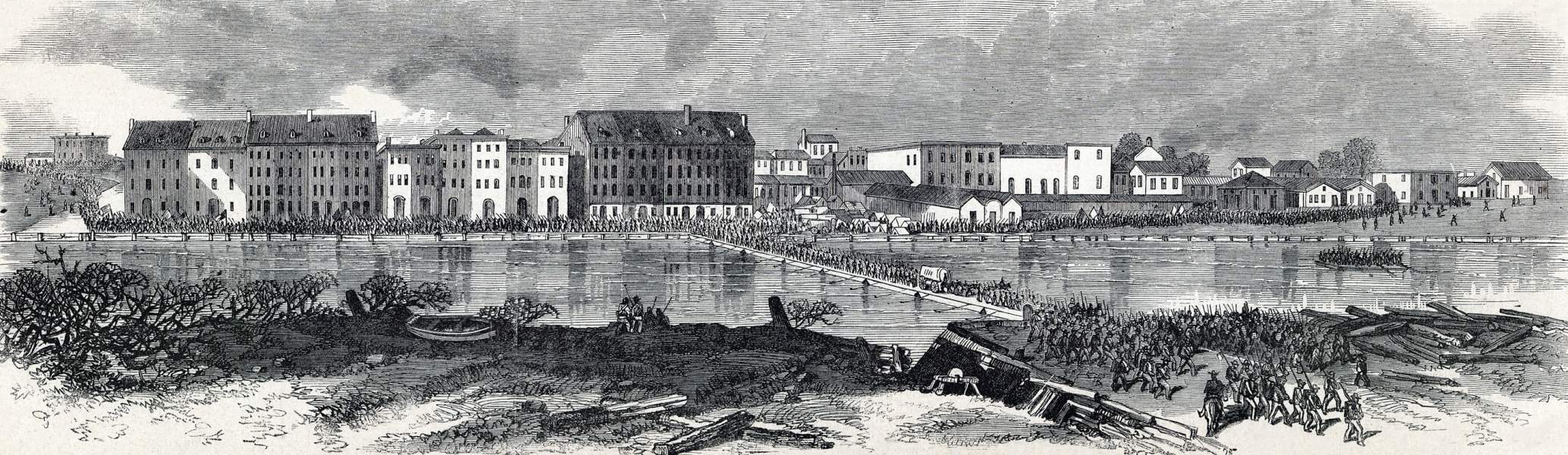 Confederate Evacuation of Savannah, Georgia, December 21, 1864, artist's impression, zoomable image