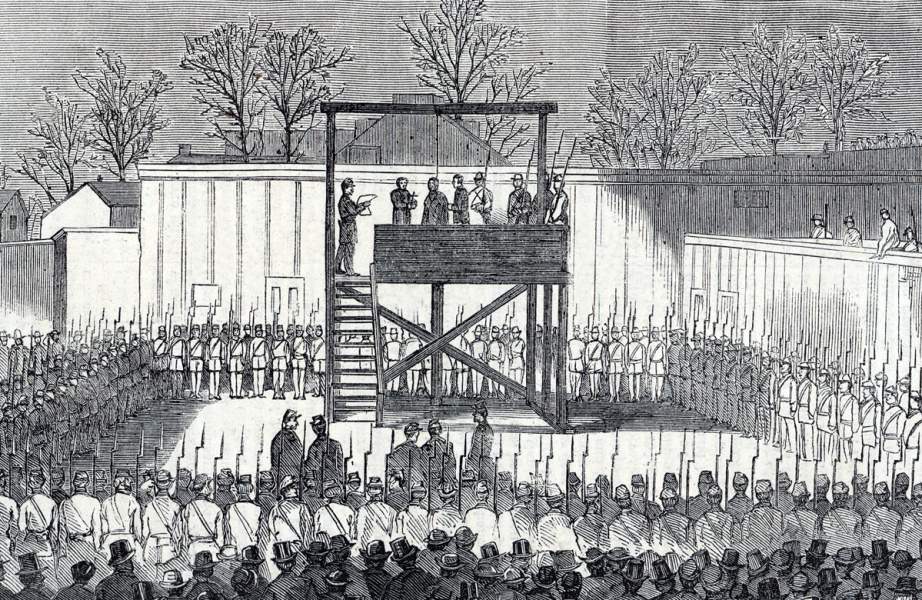 Execution of Captain Henry Wirz, Washington, D.C., November 10, 1865, artist's impression, detail