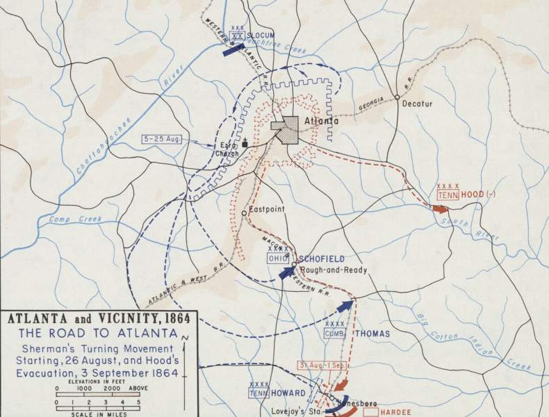 Fall of Atlanta, August and September, 1864, campaign map, zoomable image