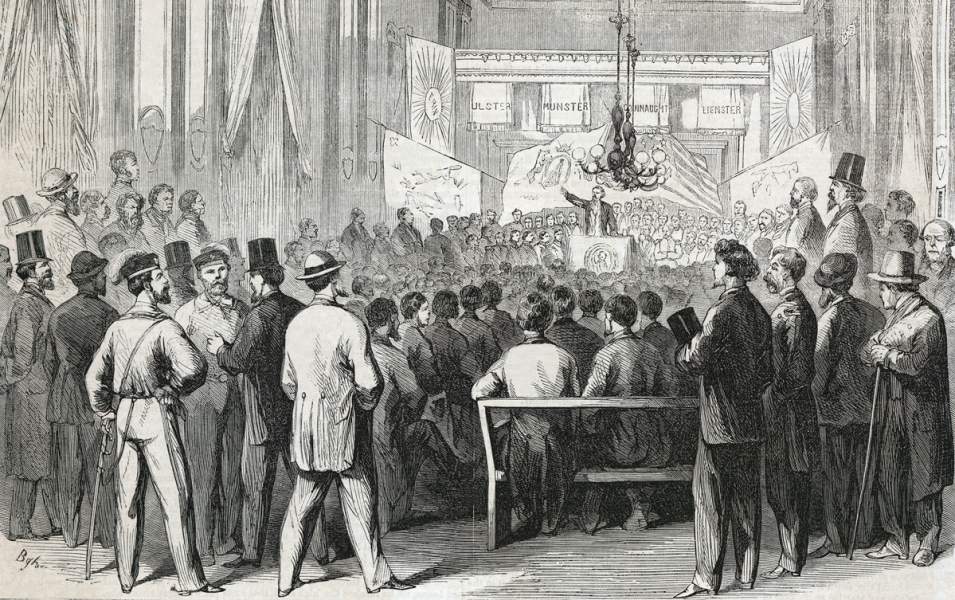 Fenian Congress, Assembly Building, Philadelphia, Pennsylvania, October 16, 1865, artist's impression