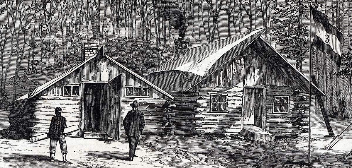 Union General Fessenden's headquarters, near Newtown, Virginia, December 1864, artist's impression, detail