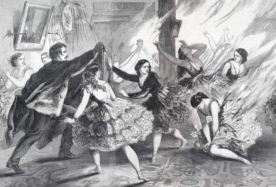 Fire at the Ballet, Continental Theater, Philadelphia, September 14, 1861, detail