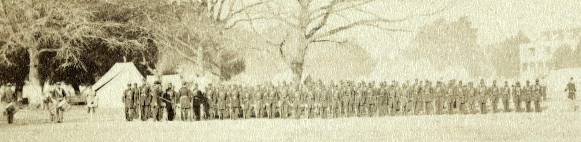 Dress Parade, First Regiment, South Carolina Volunteer Infantry, Beaufort, South Carolina, circa 1863, zoomable image, detail