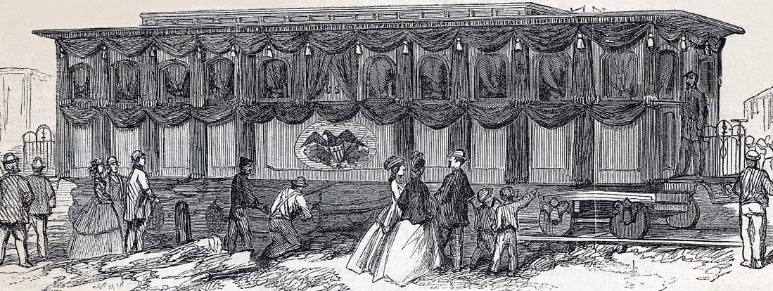 President Lincoln's Funeral Car, New York City, April 24, 1865, artist's impression, detail