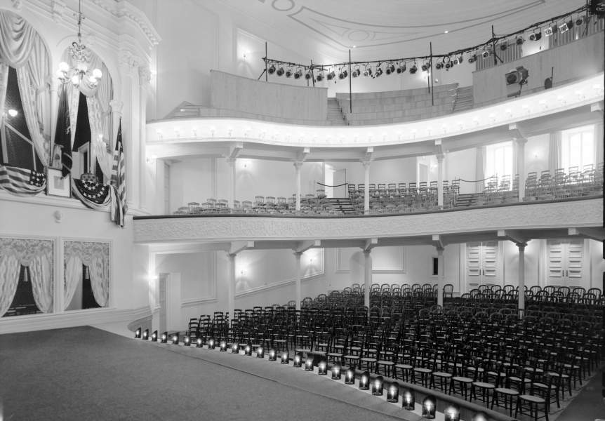View from the stage, Ford's Theater, 511 Tenth Street, Washington, D.C., circa 1968, zoomable image