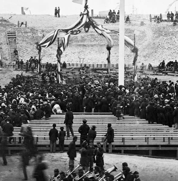Preparations for the Flag Raising Ceremony at Fort Sumter, South Carolina, April 14, 1865, detail