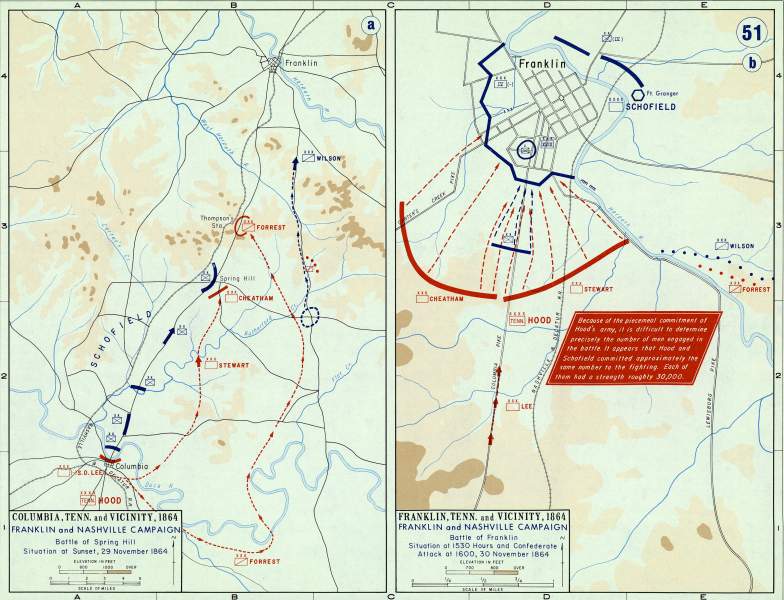 Franklin and Nashville Campaign, late November, 1864, campaign map, zoomable image