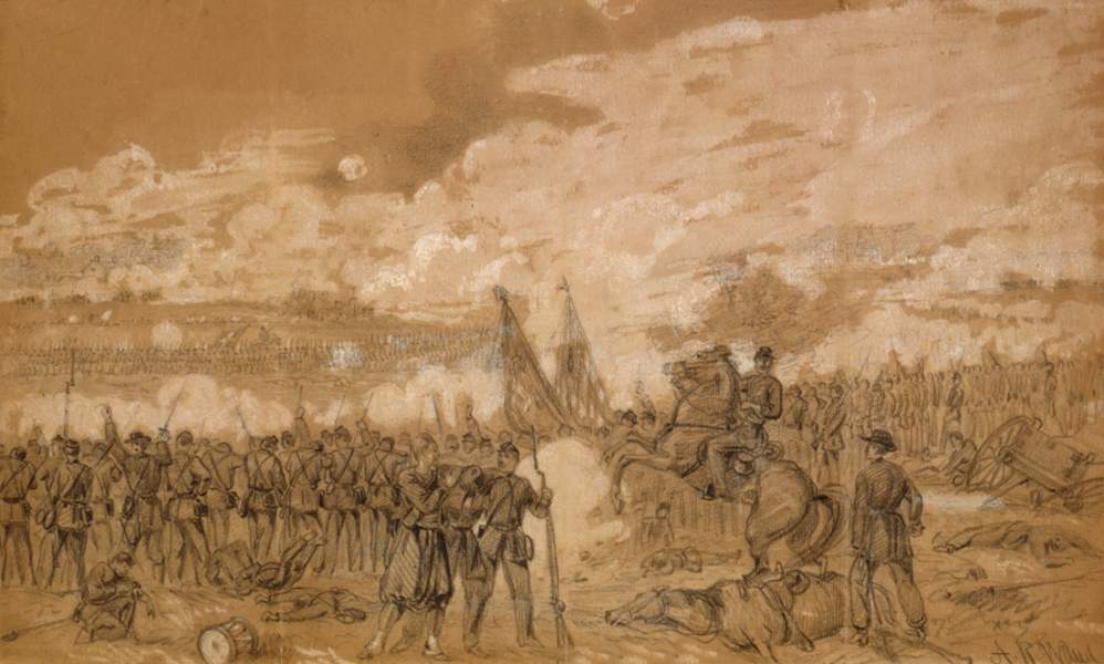 "Battle of Friday on the Chickahominy," Gaines' Mill, June 27, 1862, artist's impression