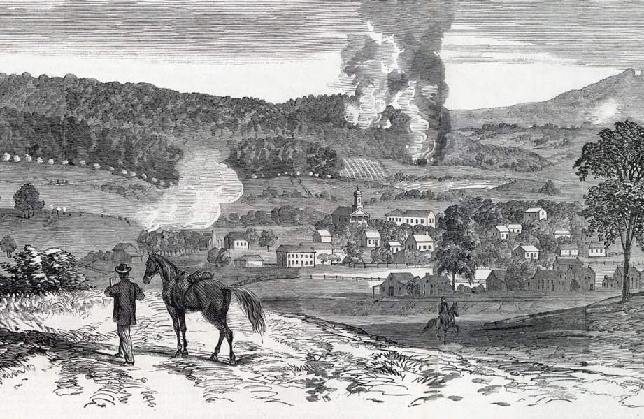Strasburg, Virginia, during the Battle of Fisher's Hill, September 21-22, 1864, artist's impression, detail