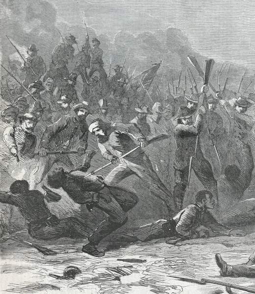 "The Massacre at Fort Pillow," April 12, 1864, artist's impression, further detail