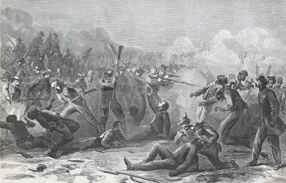 "The Massacre at Fort Pillow," April 12, 1864, artist's impression, zoomable image