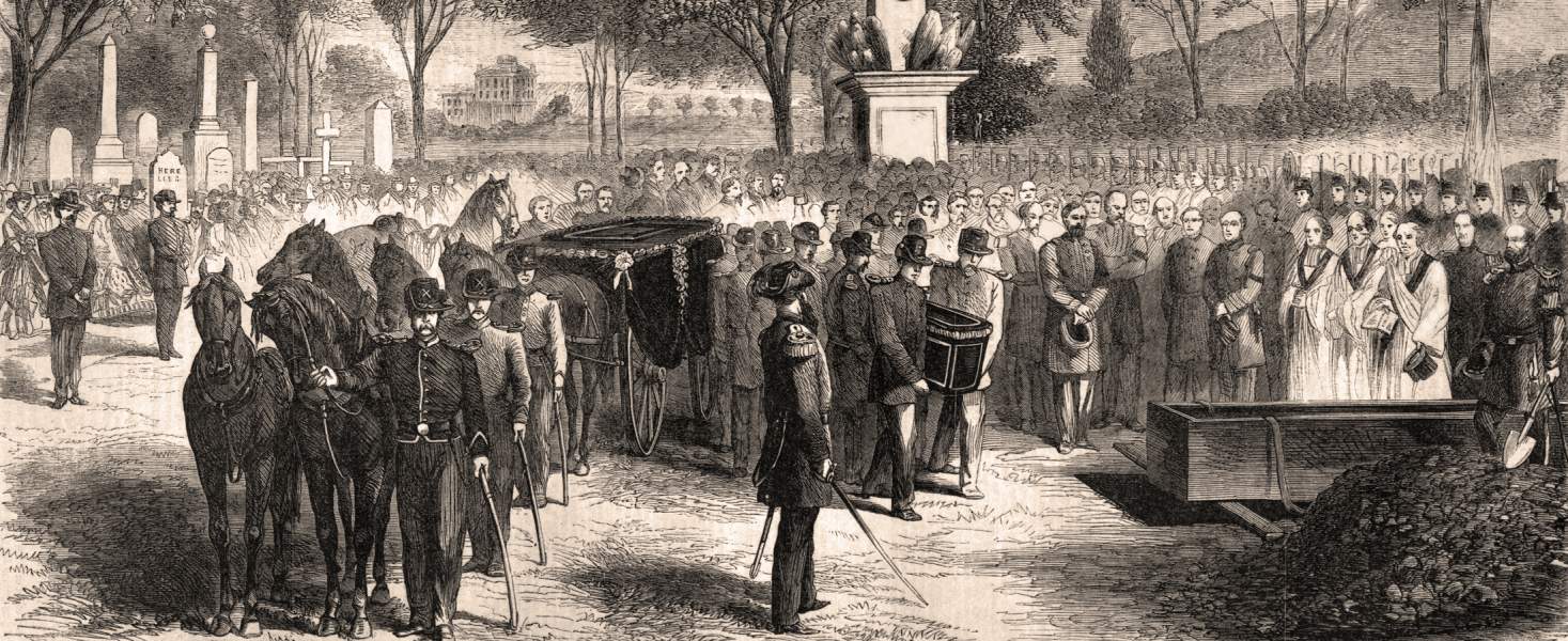 Burial of General Winfield Scott, West Point Cemetery, New York, June 1, 1866, artist's impression, detail, zoomable image