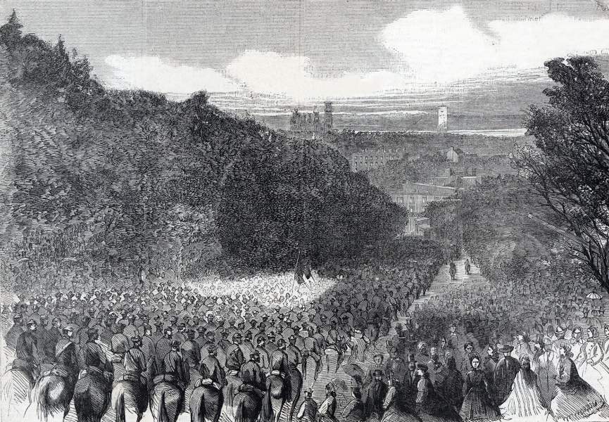 Union Cavalry on Capitol Hill, Grand Review of the Army, May 23, 1865, artist's impression, zoomable image