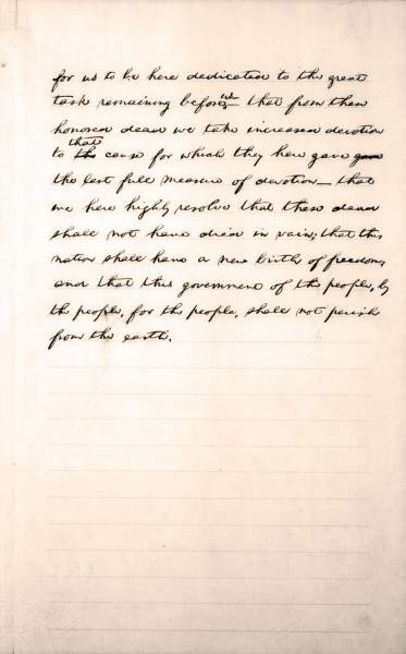 Gettysburg Address (Hay Draft), November 19, 1863 (Page 2), zoomable image