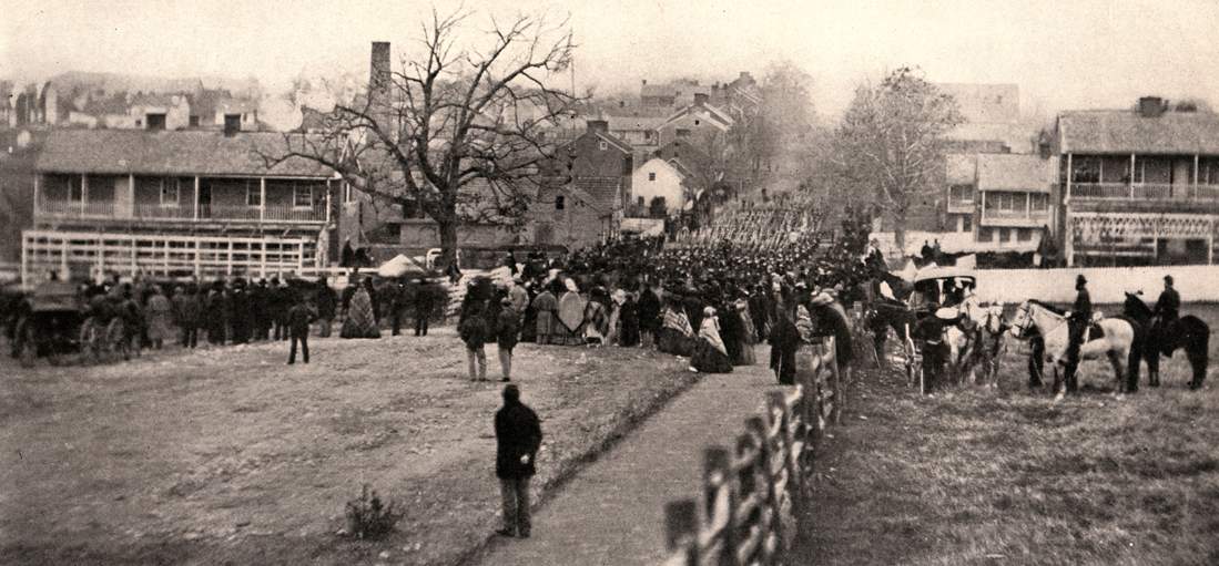 Gettysburg, with crowds returning from the dedication of the Soldiers' National Cemetery, November 19, 1863