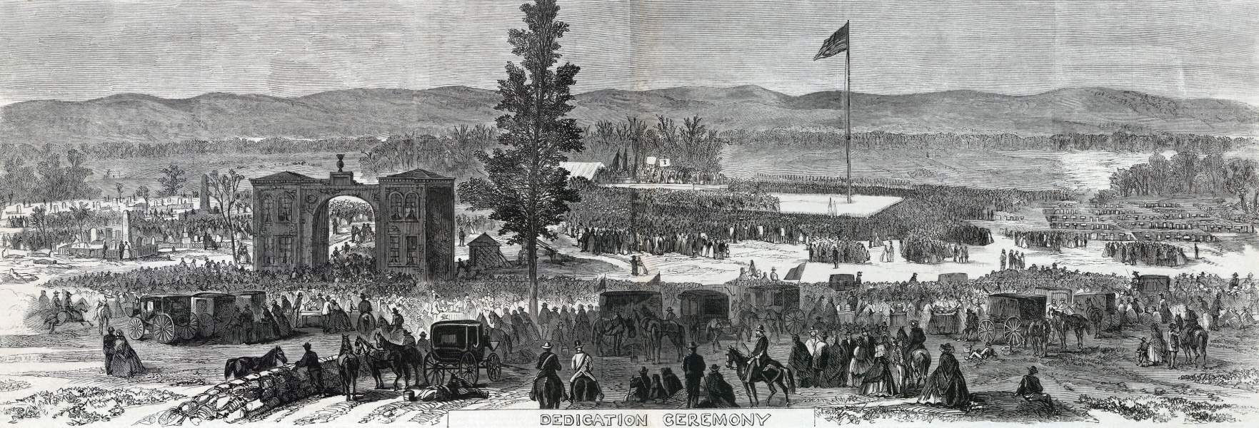 Dedication of the Soldiers' National Cemetery, Gettysburg, Pennsylvania, November 19, 1863, artist's impression, zoomable image
