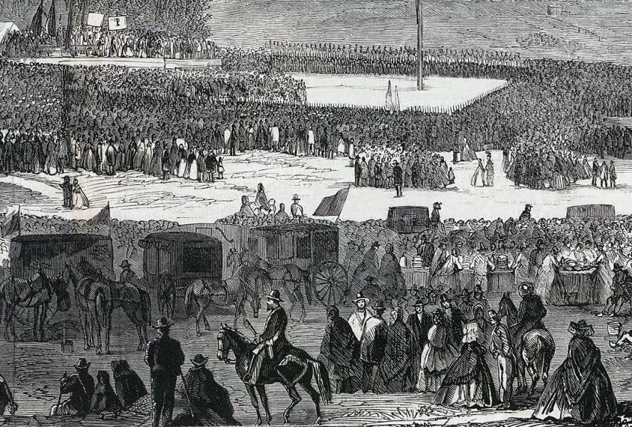 Dedication of the Soldiers' National Cemetery, Gettysburg, Pennsylvania, November 19, 1863, artist's impression, further detail