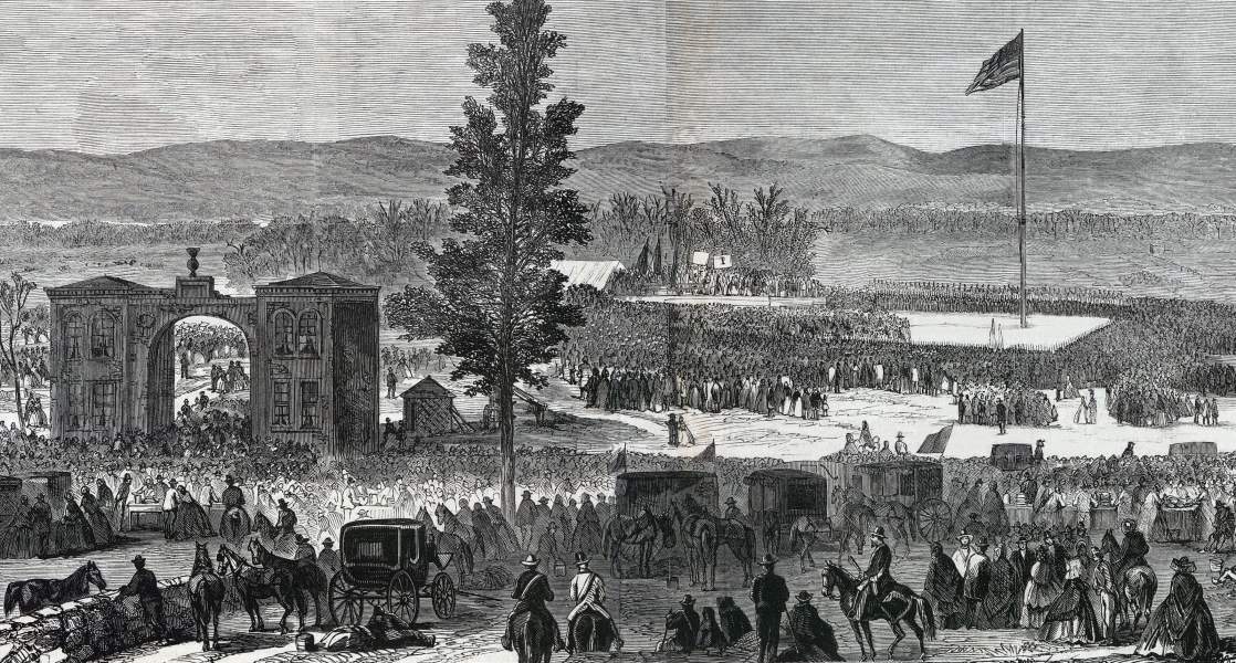 Dedication of the Soldiers' Cemetery, Gettysburg, Pennsylvania, November 19, 1863, artist's impression, detail, zoomable image