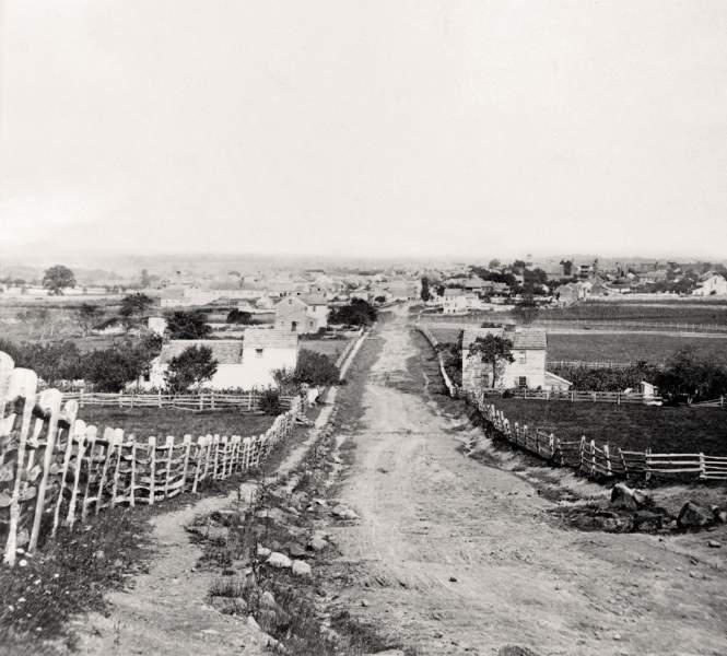 Gettysburg, Pennsylvania, circa 1870, view from the west